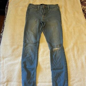Hollister Blue Skinny Jeans Distressed Casual
